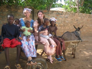 A canadian on a donkey taxi in The Gambia, Africa